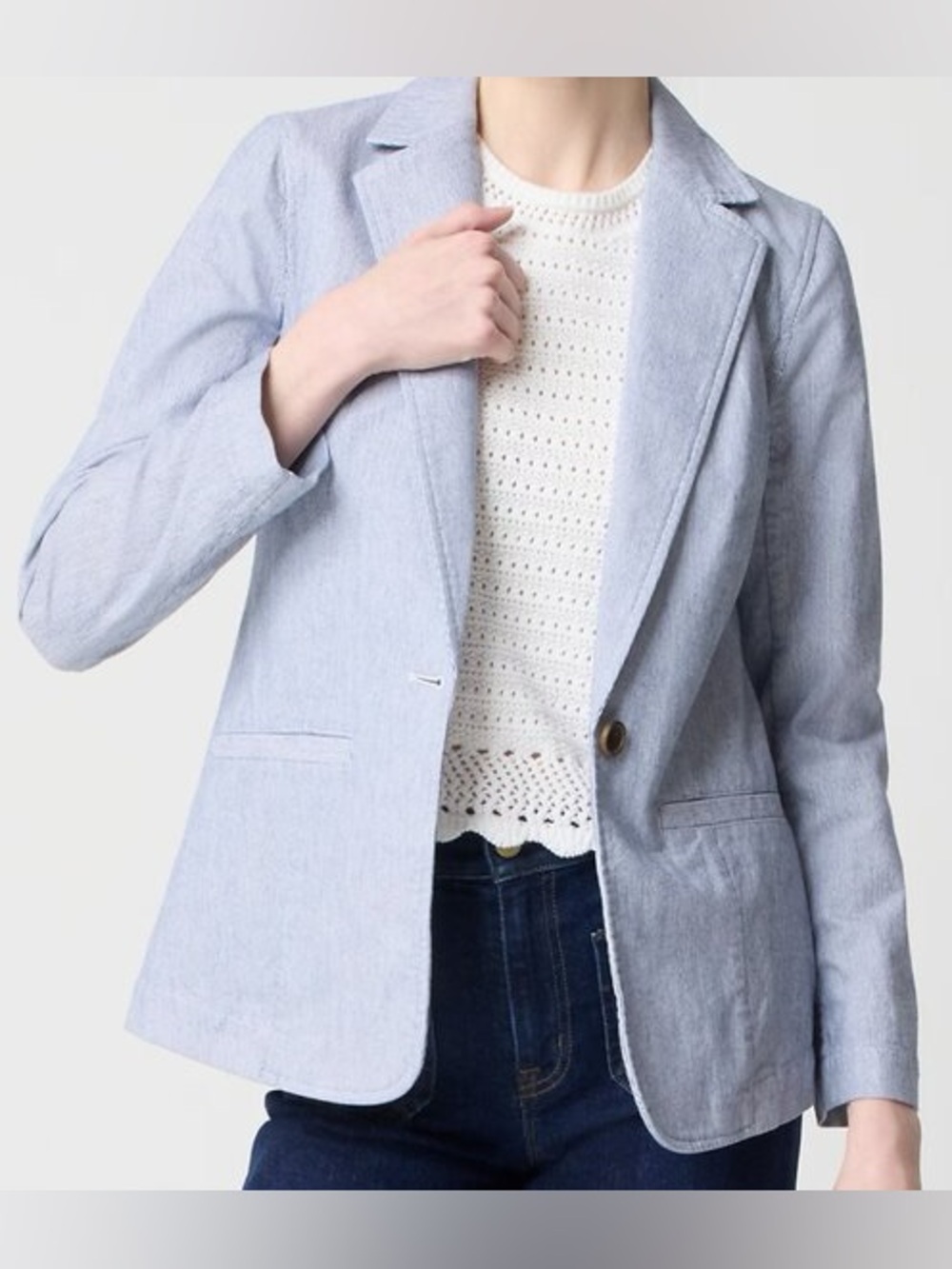 J.CREW COTTON-BLEND STRETCH RELAXED BLAZER
